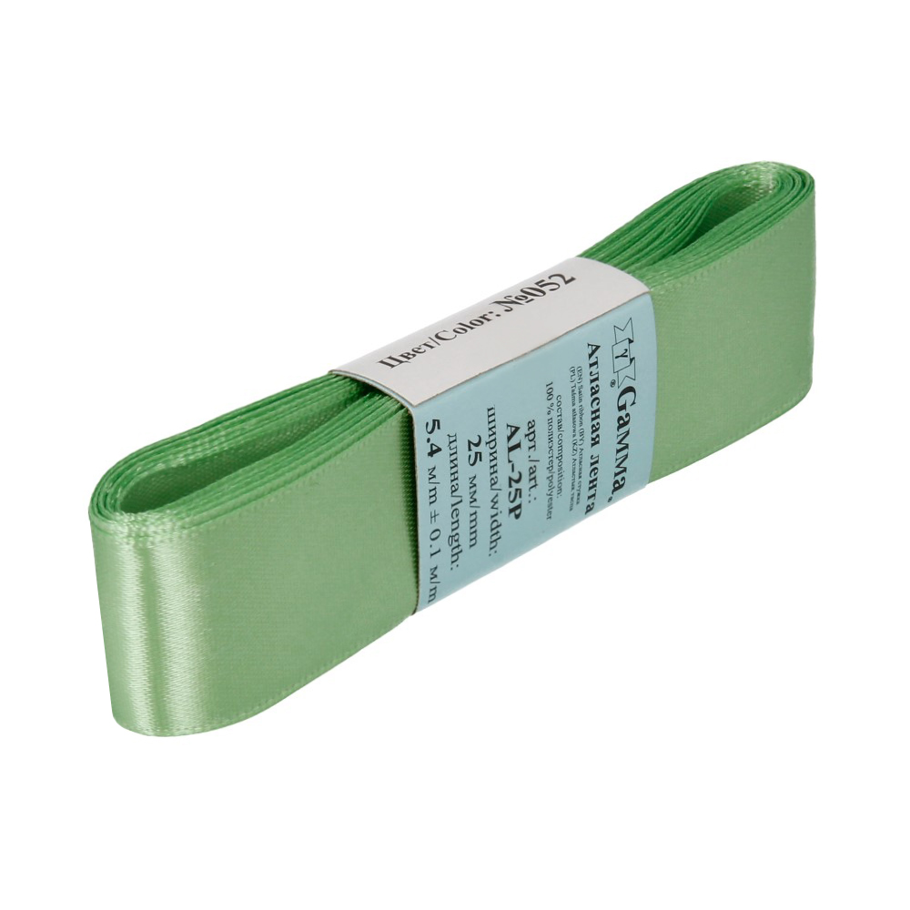 картинка Атласная лента AL-25P №052 цв.травяной от магазина Mokos